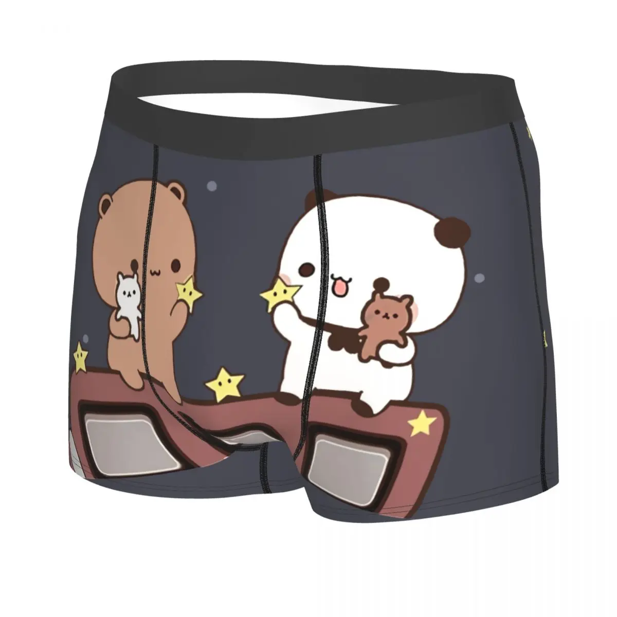 Watching The Moon Together Men Boxer Briefs Bubu Dudu Cartoon Breathable Creative Underwear Top Quality Print Shorts Gift Idea