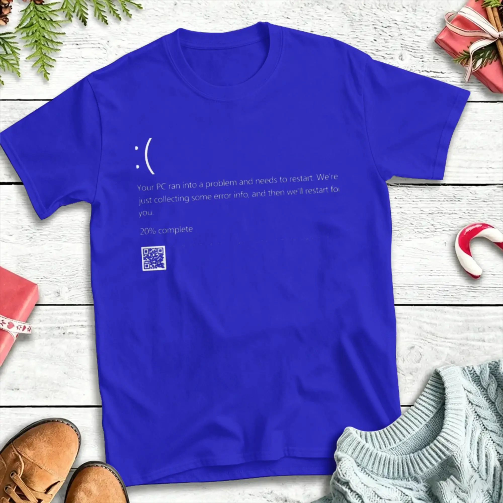 Couple T Shirt Blue Screen of Death Geek Halloween T Shirts Harajuku  Summer Tees Vintage 100% Cotton Tops Gift Idea