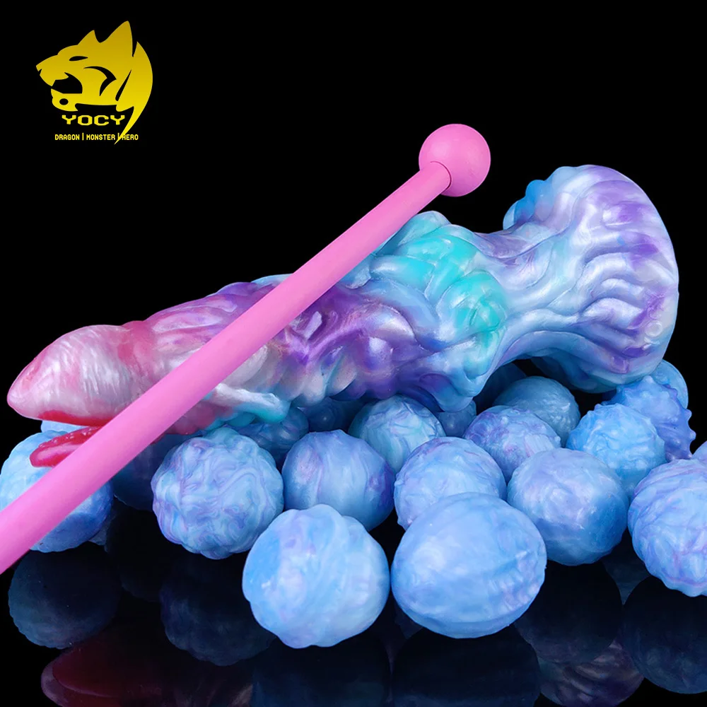 

YOCY Ovipositor Lay Eggs Dildo Silicone Anal Vaginal Masturbator Fantasy Hand-Push Ovipositor Sex Toy For Couples Games