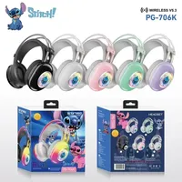 Disney RGB Light Stitch Headphones Bluetooth Wireless Foldable Computer Earphones Sport Gaming Headsets Noise Reduction PG-706