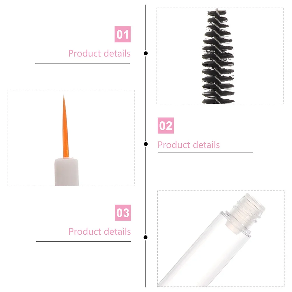

1Set Empty Mascara Tubes Refillable Eyelash Wand Containers Transparent Portable Lash Tube Makeup Supplies Eyeliner Bottles