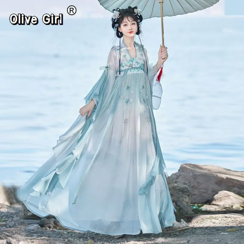 

Original Hanfu Chinese Dress Cosplay Party Princess Chest Length Skirt Chinese Style Embroidery Beautiful Tassels