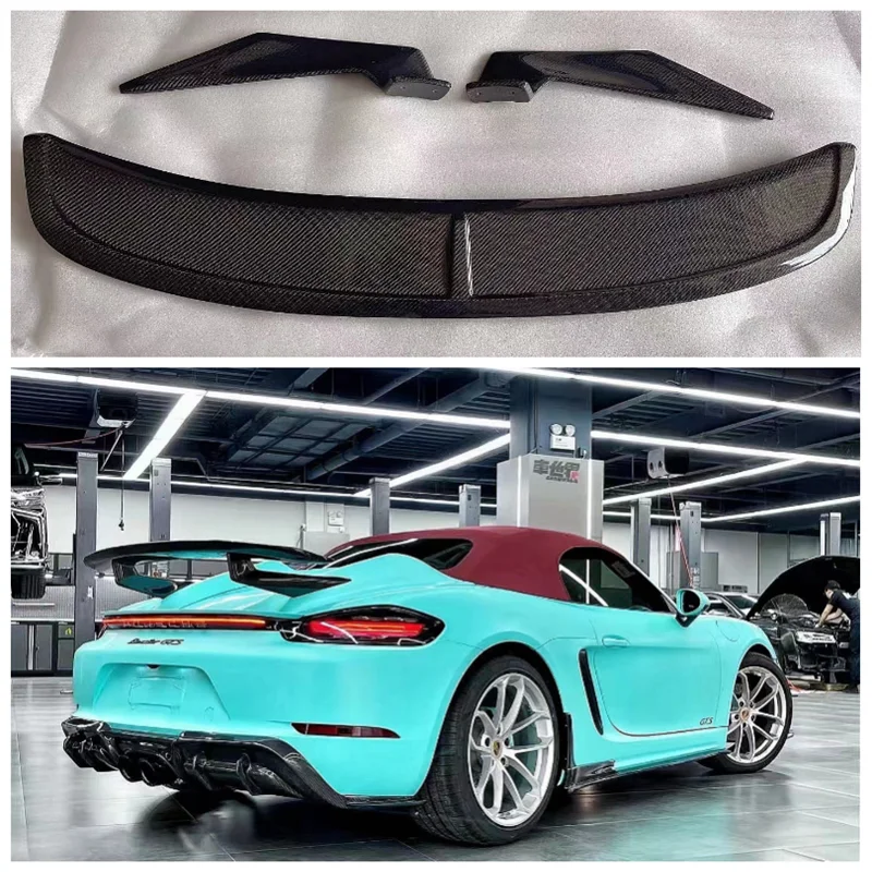 Fits For Porsche Boxter 718 GTS 2016-2023 High Quality Carbon Fiber Rear Trunk Lip Roof Spoiler Wing