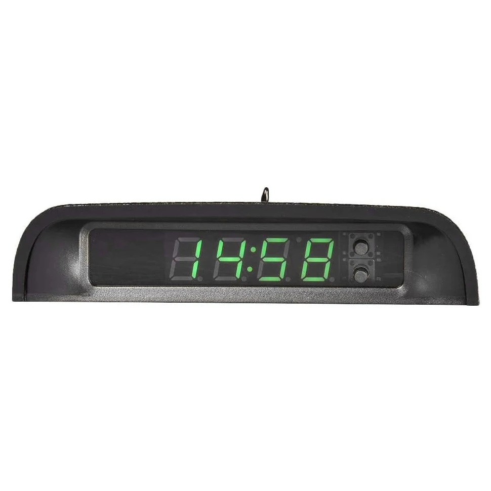 

Car Clocks with Night Display Thermometer Auto Internal Stick-on Digital Watch Solar Powered 24-Hour Car