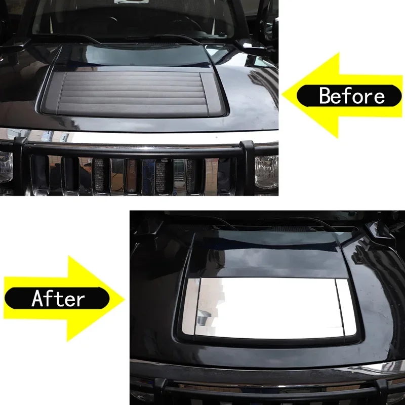 For 2005-2009 Hummer H3 stainless steel silver car styling car hood trim sticker car exterior protection accessories 9-piece set