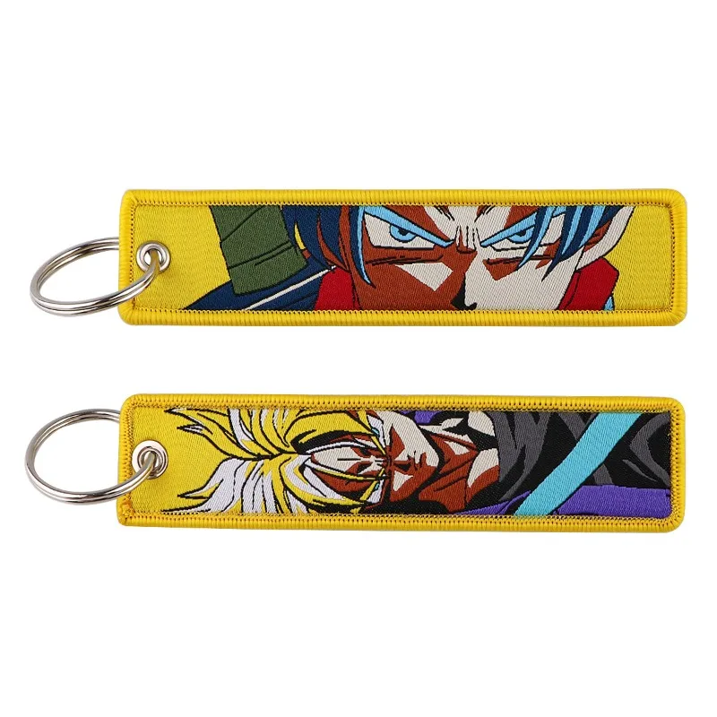 Anime 1Pcs Dragon Ball Z Embroidered Keychain Tags Son Goku Vegeta Broly Jet Tag Keyring for Car Keys Backpack Accessories - view 5