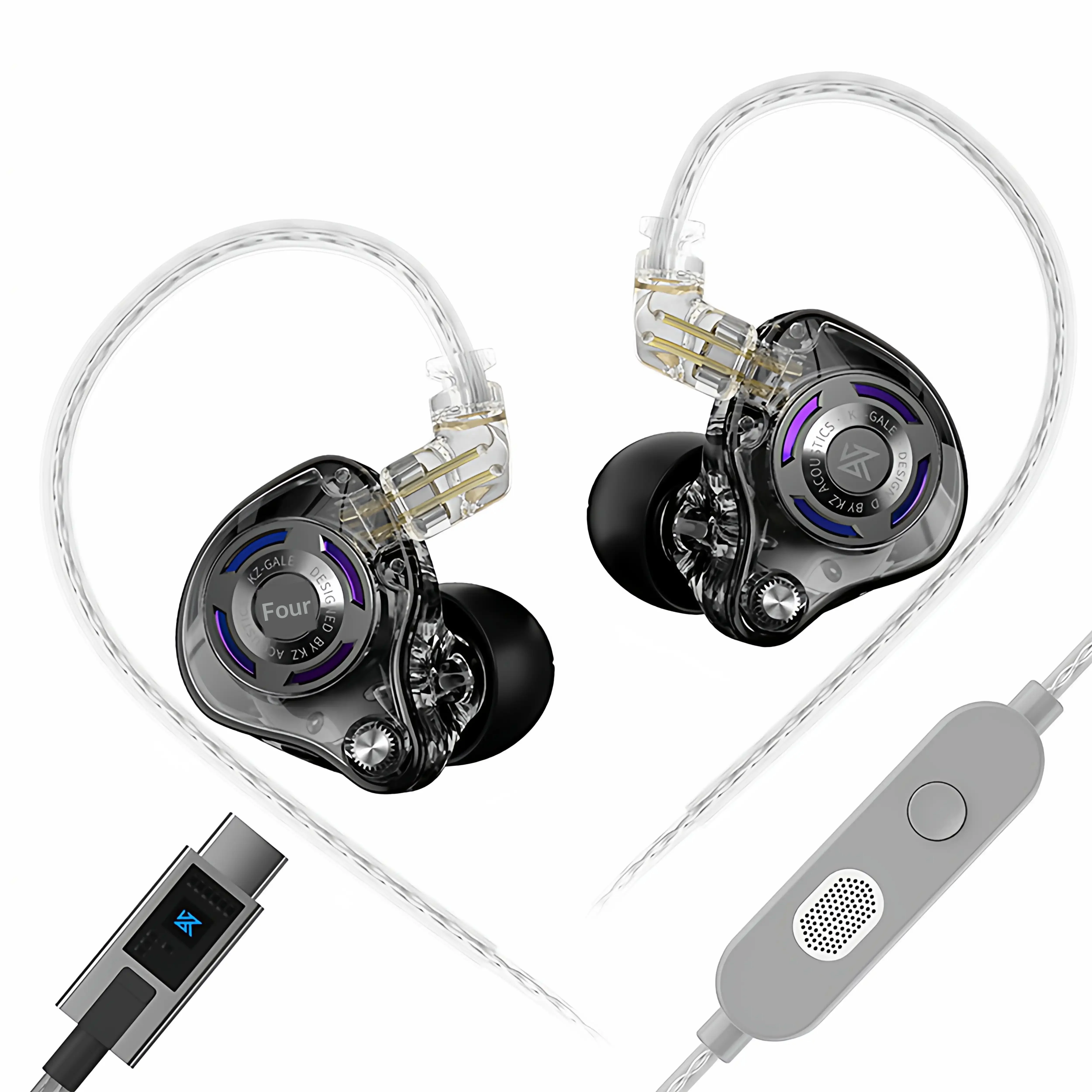 Kz Gale Wired In Ear Gaming Earphone Lightweight Hifi High Resolution Dual Microphone Super Linear Driver For Fps Esports Gaming