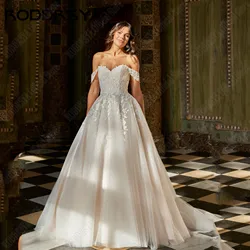 RODDRSYA abiti da sposa scintillanti Sweetheart maniche staccabili abiti da sposa Lace Up Applique Tulle a-line Sweep Train WomanRODRSYA Sparkling Abiti da sposa Sweetheart Maniche staccabili Abiti da sposa Lace Up App