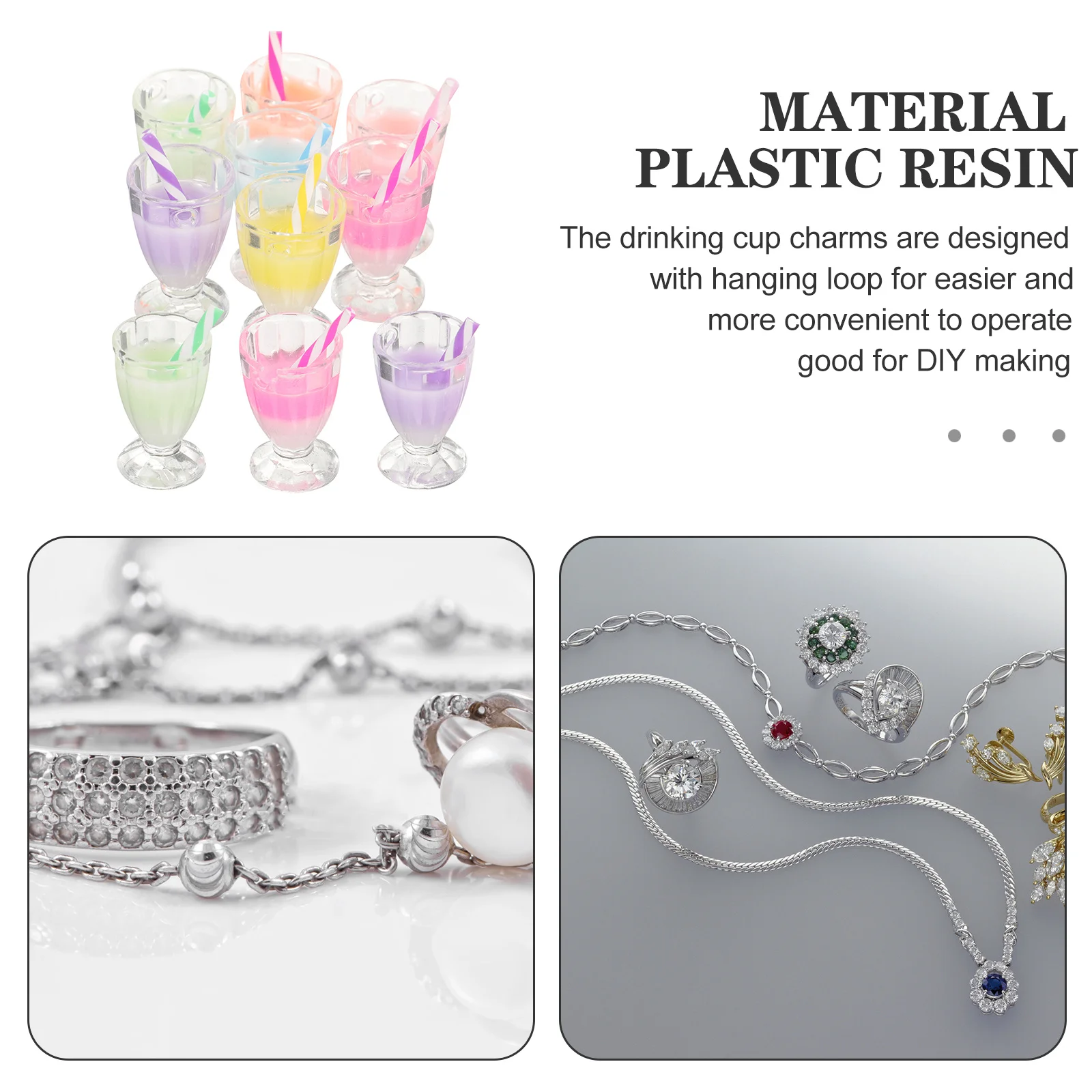 

10Pcs Mini Resin Drinking Cup Charms Pendant for DIY Crafts Necklace Earrings Keychains Bracelet Jewelry Making