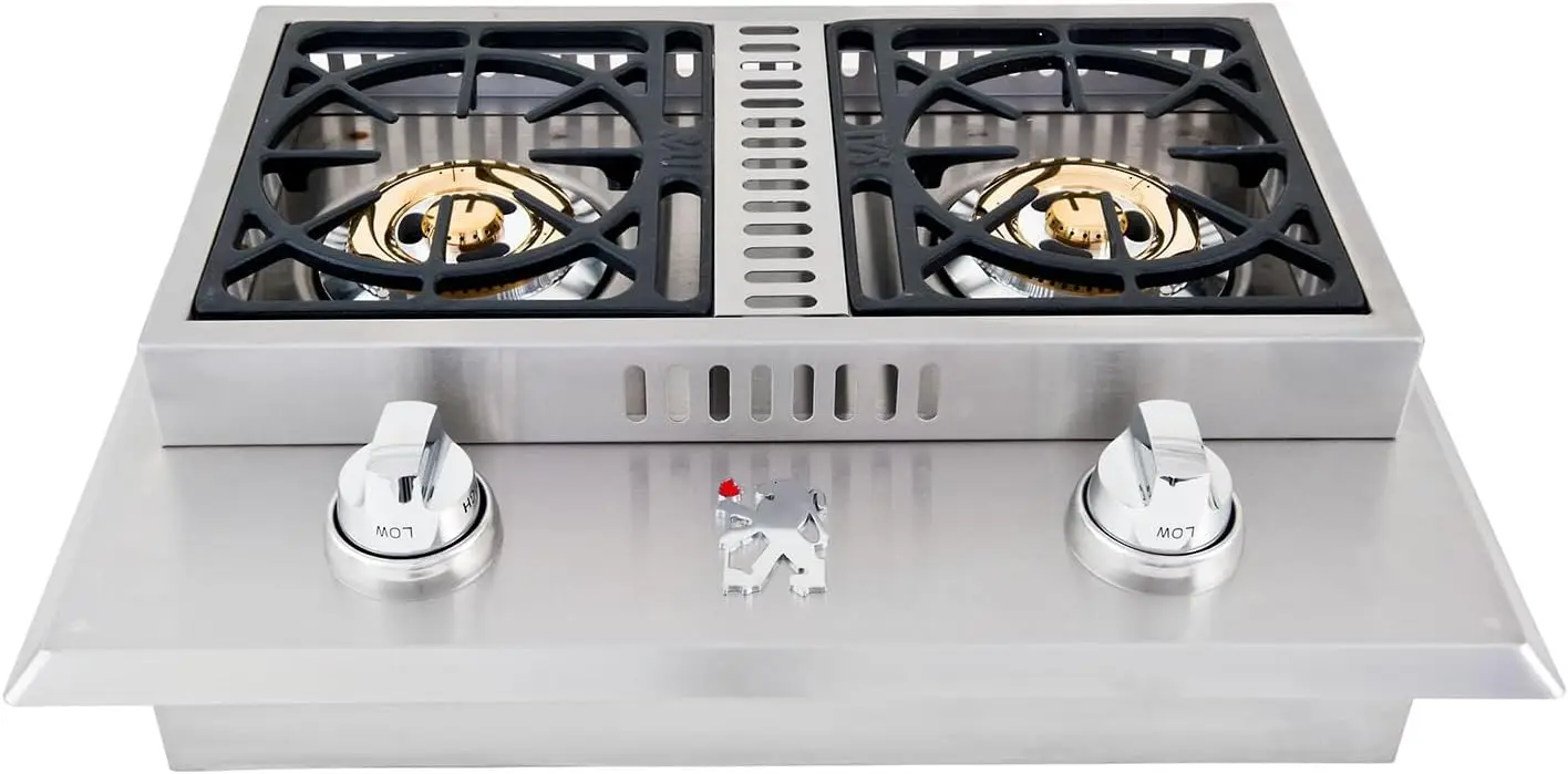 Lion Premium Grills L1707 Propane Gas Double Side Burner, 26-3/4 by 20-1/2-Inch