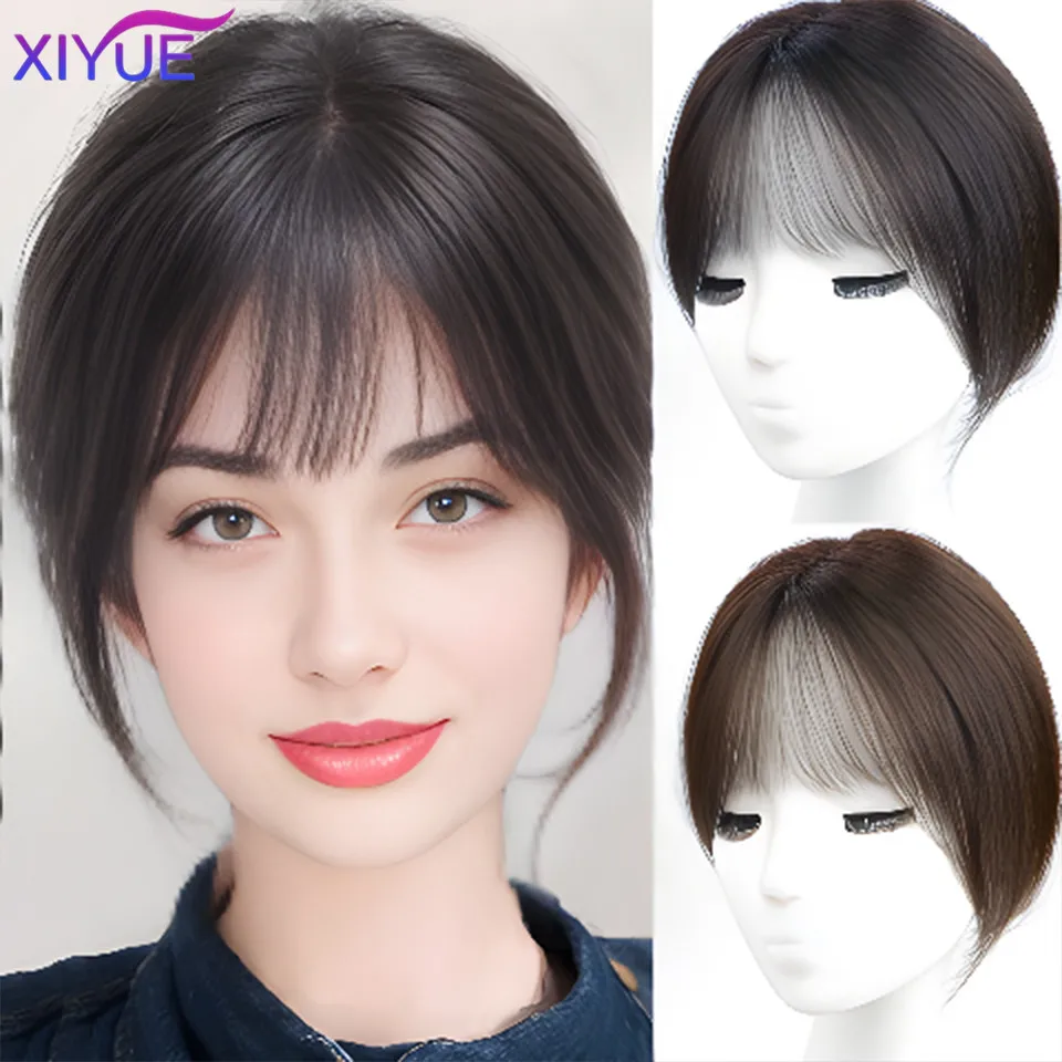 

XIYUE Bangs wig female natural forehead and head replacement bangs fluffy high skull top wig patch