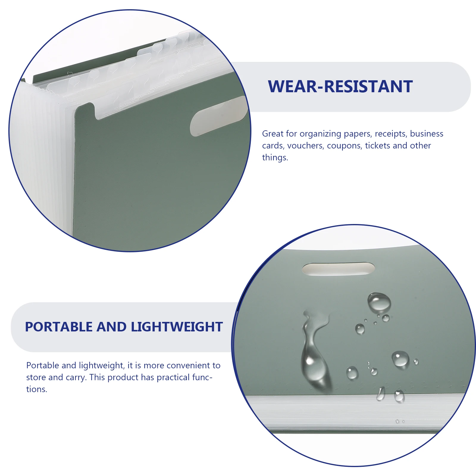 

File Folder Wind Portable Expandable Document Organizer For A4 Paper Receipts Business Cards Coupons Tickets Multi-Grid Storage