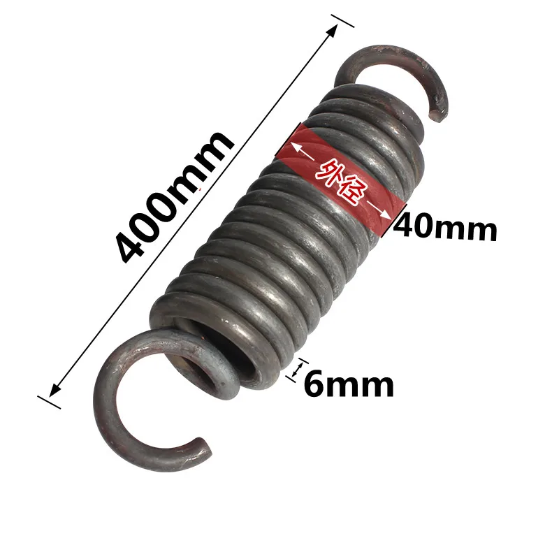 

6x40x400 Industrial Extension Spring Wire 6mm OD 40mm Length 400mm Spring Steel Heavy Duty Tension Spring With Hook