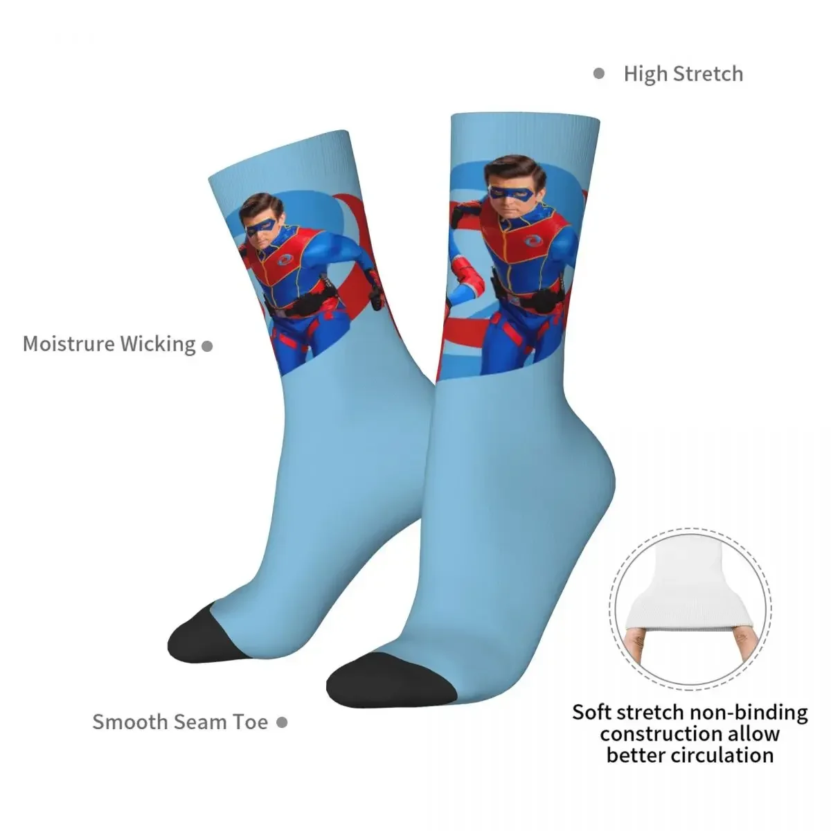 Henry Danger - Action Logo Socks Harajuku Super Soft Stockings All Season Long Socks Accessories for Unisex Gifts