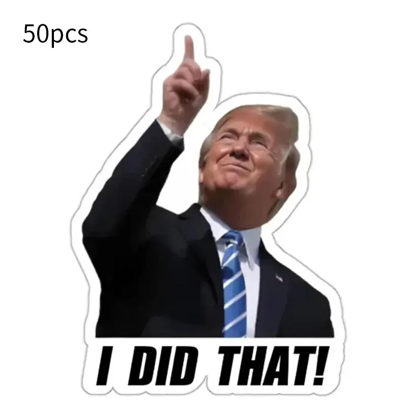 50/100pcs Funny Trump I Did That Stickers 2025 New 2 Inch Waterproof Gas Pump Stickers Tariff Decals For Cars Laptops Home Decor