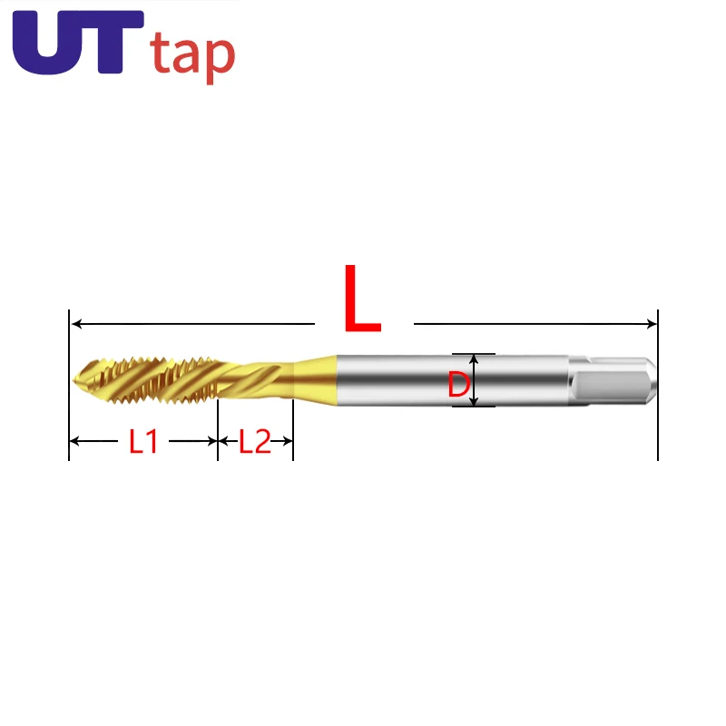 UT TAP HSSE الأمريكية القصدير طلاء دوامة مخدد الحنفية UNF UNC UNS 0-801-64 10-48 1/4 3/8 1/2 9/16 3/4 آلة غرامة المسمار الموضوع الحنفية