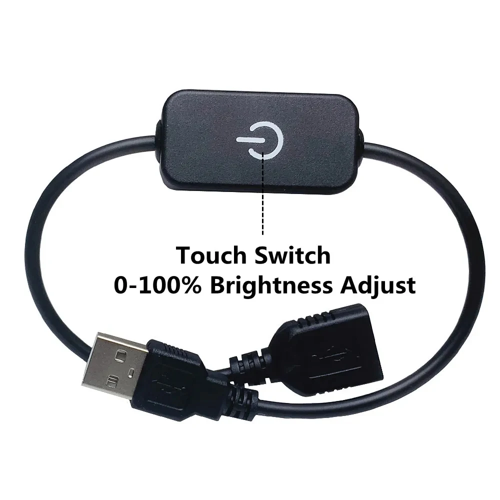 USB Cable Switch 28cm USB A Male to A Female Extension Extender Black Cable With ON OFF Switch,USB 5V Touch/Knob Dimmer Switch