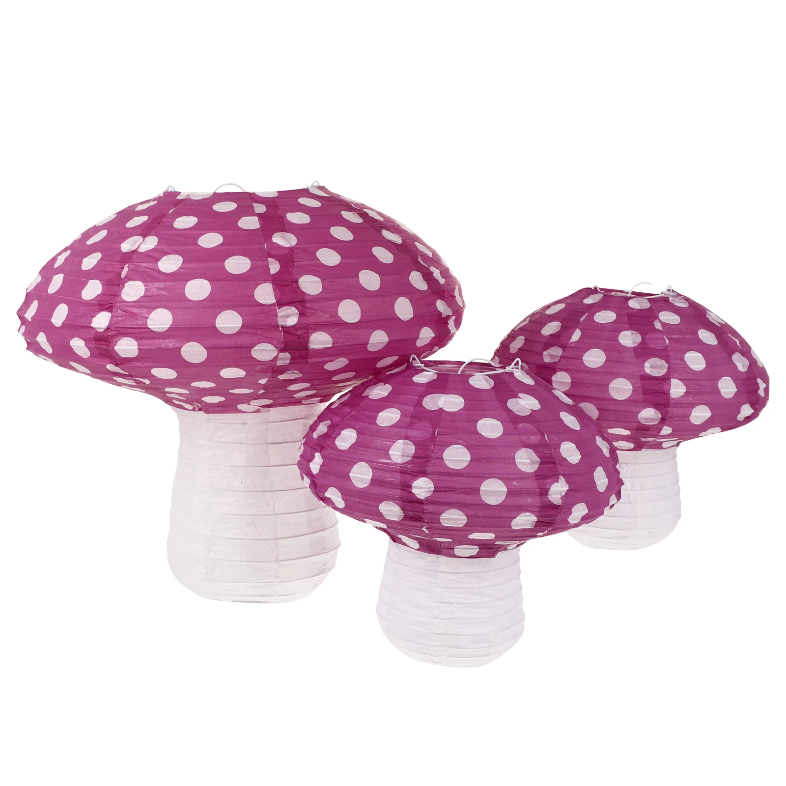 

3 Pcs Mushroom Paper Lanterns Decorations Purple Hanging Indoor Cottage Core Home Wind Chimes