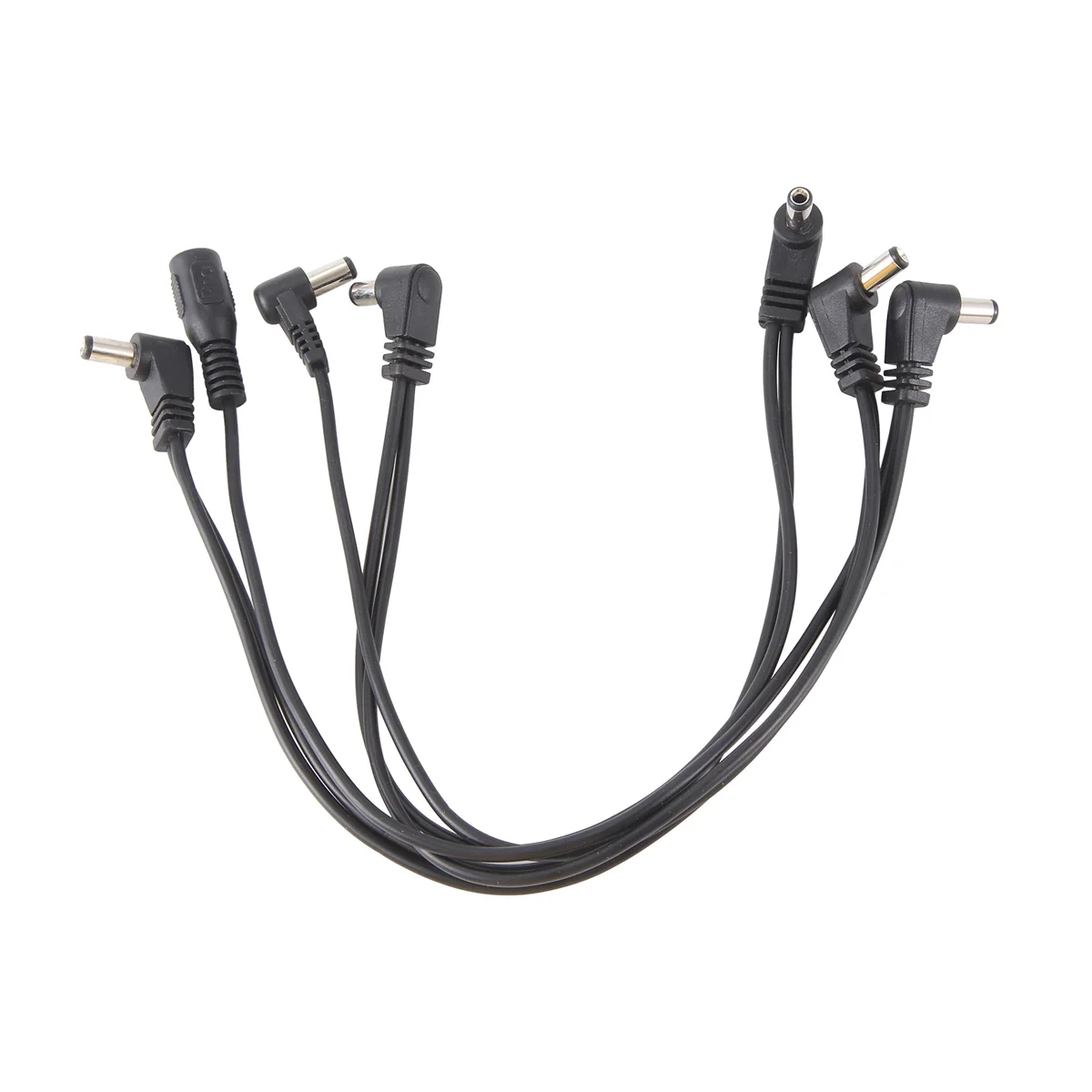 AA85 6 Ways Electrode Daisy Chain Harness Cable Copper Wire for Guitar Effects Power Supply Adapter Splitter black