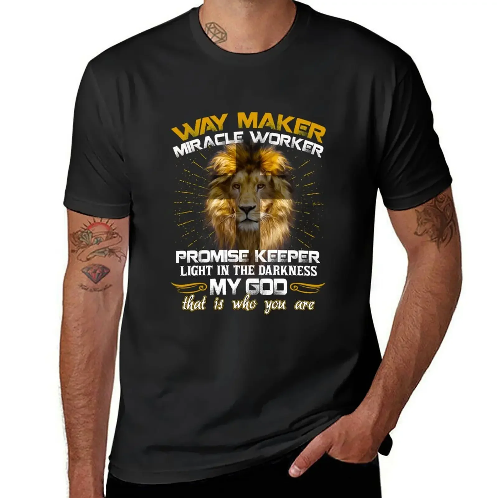 

Lion Waymaker Miracle Worker Light In The Darkness Jesus T-Shirt anime t shirts vintage anime shirt mens clothes