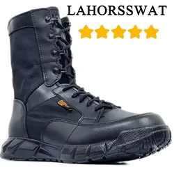 LAHORSSWAT Super Lightweight Man Tactical Boots Combat Training Lace Up Waterproof Outdoor Hiking Breathable Shoes