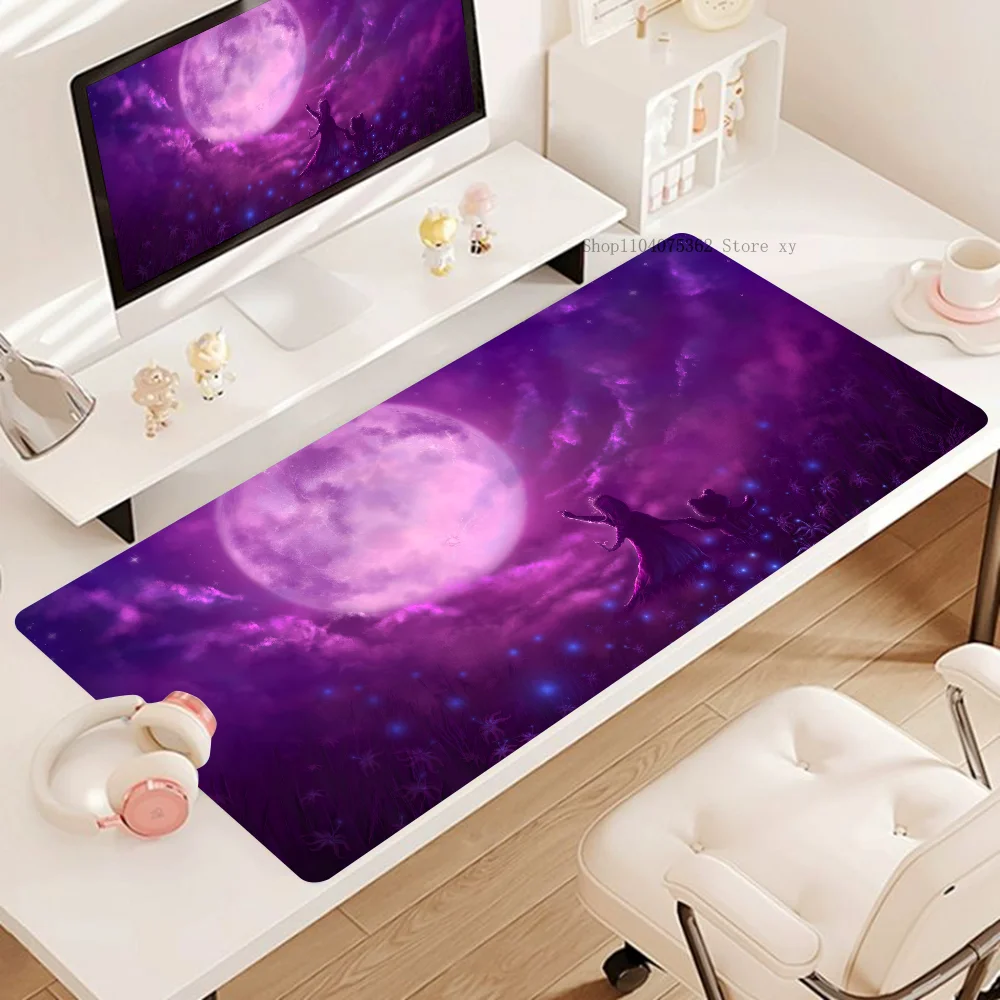 1pc P-Purple Moon Celestial Object Non-slip Mouse Pad Suitable For Office Computers Laptops E-sports Game Desk Mats XXL Keyboard