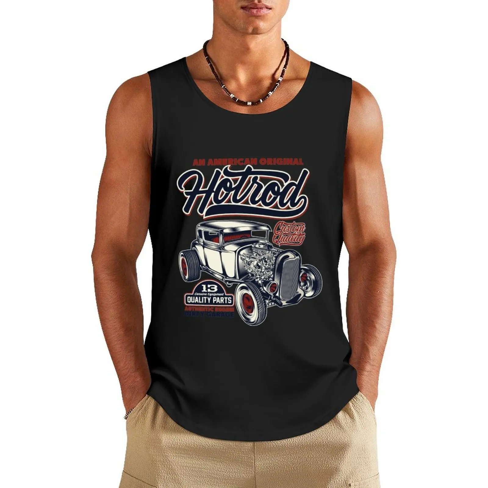 

Hot Rod American original Hotrod- vintage car Tank Top Japanese t-shirt t-shirt Men's Men's clothes sleeveless shirt man