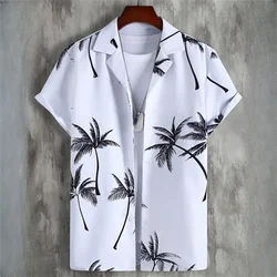 Hawaiian style short-sleeved shirt jacket with 3D digital printing, loose and casual men's short-sleeved shirt, new style for 20