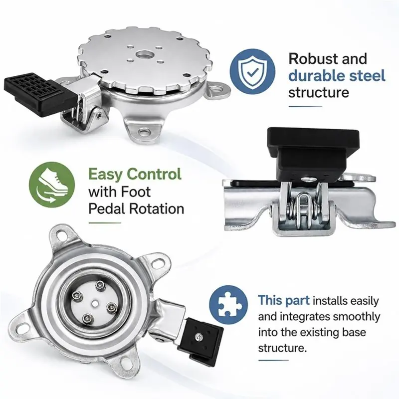 B23B Smooth Turning Metal Plate Replacement, 360° Rotating Disc,For Most Patio Umbrellas, Included Swivel Base Parts