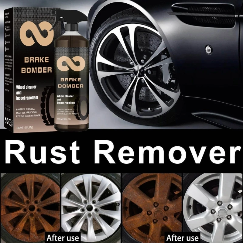 Car Truck Tires Rust Remover Powerful Wheel Cleaner Garage Brake Bomber Wheel Cleaner Rust Remover 120ml/300ml