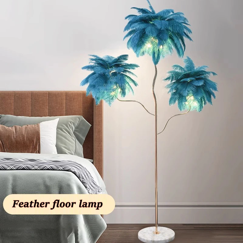 Nordic Designer Floor Lamp For Living Room LED Feather Light Modern Home Decor Floor Stand Lights Bedroom Bedside Room Fixture