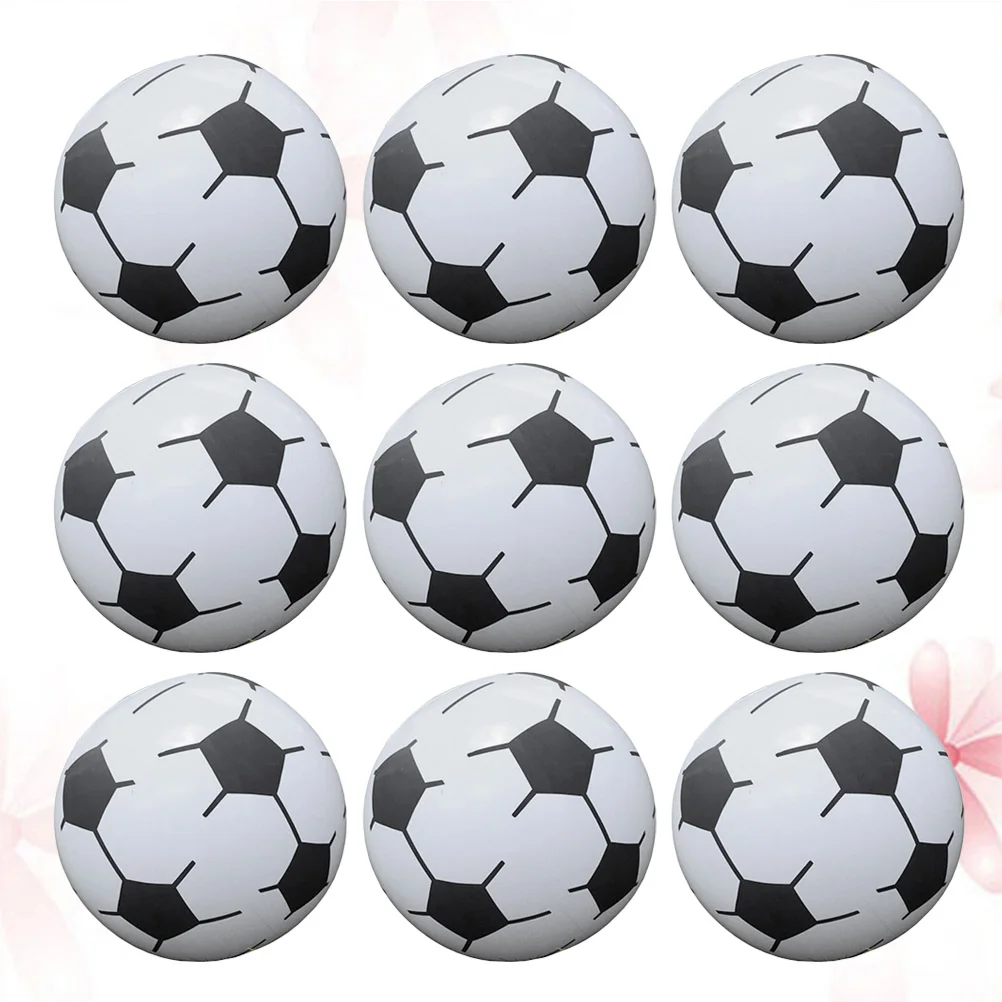 10pcs Football Inflatable Beach Balls Summer Funny Water Playing Beach Soccer Pool Ball Toy for Kids