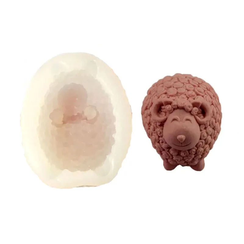 3D Sheep Candle Silicone Mold DIY Candle Manual Mold Wholesale Soap Gypsum Process Mold Silicone Molds for Crafts 3d Handmade