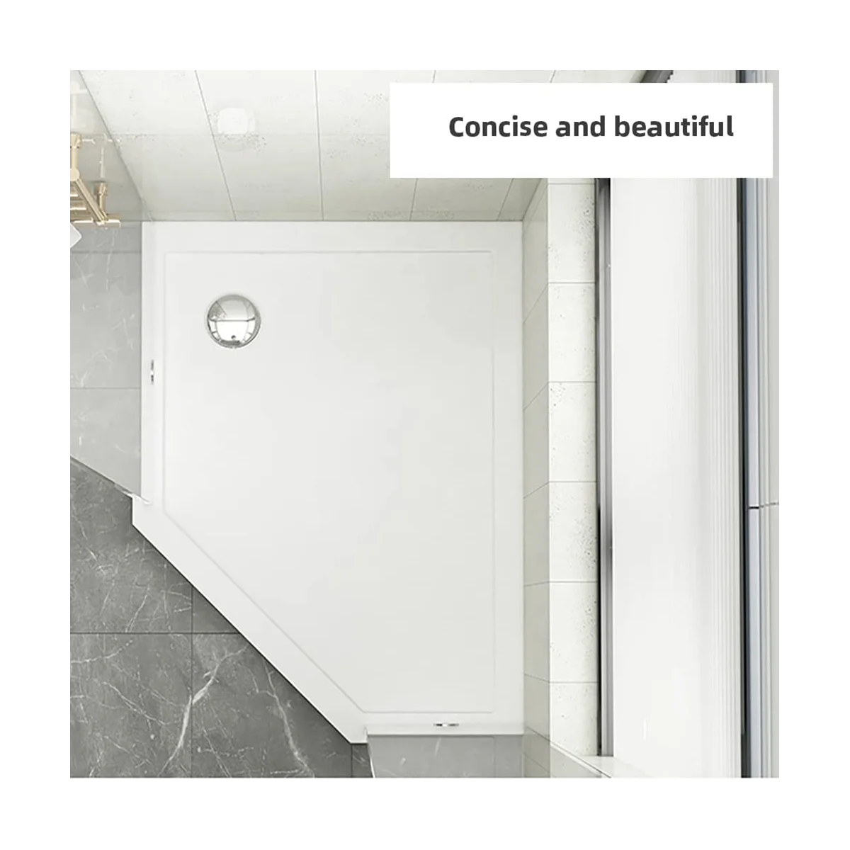 Desagüe de ducha bajo, bandeja de ducha ABS cromada, drenaje delgado de sifón, flujo de agua de 90mm, 36 L/Min, drenaje lateral de trampa