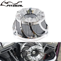 Motorcycle Chrome Air Cleaner Air Filter Intake System For Harley Softail Touring Road King Electra Street Road Glide Sportster