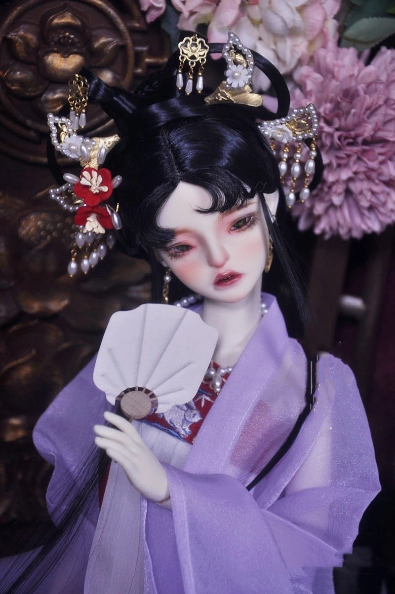 Red Plum Hairpins，BJD Doll Tiara Necklace Earring Set Accessories