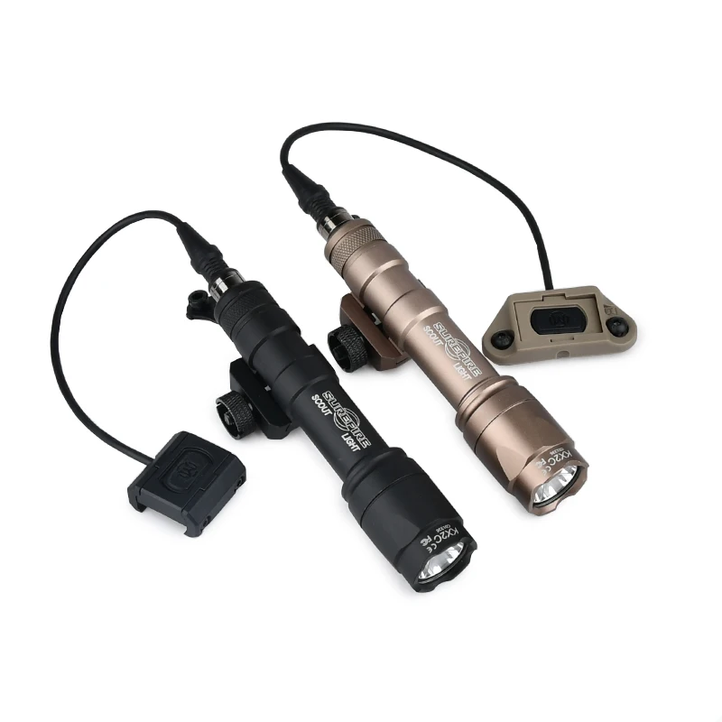Tactical Surefir M600 M300 Airsoft Flashlight Scout Light Modbutton Lite Switch MLok Keymod Hunting Weapon Lamp Rifle White LED