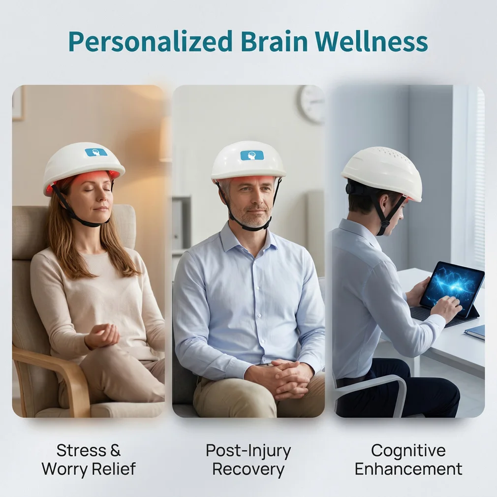 1070nm Infrared Helmet For Parkinson Alzheimer Dementia Photobiomodulation NIR Light Therapy Device Reduce Neuroinflammation Protect Brain Tissue