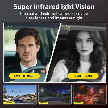 3通道行車記錄儀,高清1080P視頻錄製,3通道前置/內後視攝像頭,夜視功能,循環錄像,黑色B 10 最佳銷售 汽車後視攝影機 - №8