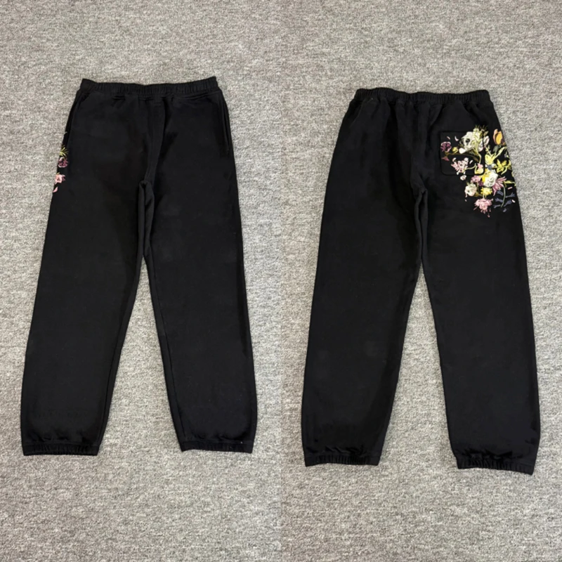 High Quality Black Derschutze Sweatpants Men Women Loose Streetwear Embroidery Pattern Casual Pants