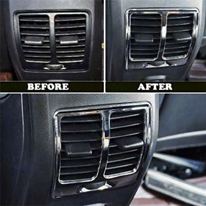 بقوة سيارة الخلفي منفذ الهواء الإطار الزخرفية الخلفي تكييف الهواء تنفيس الغطاء الواقي لفورد إسكيب كوغا 2013-2017