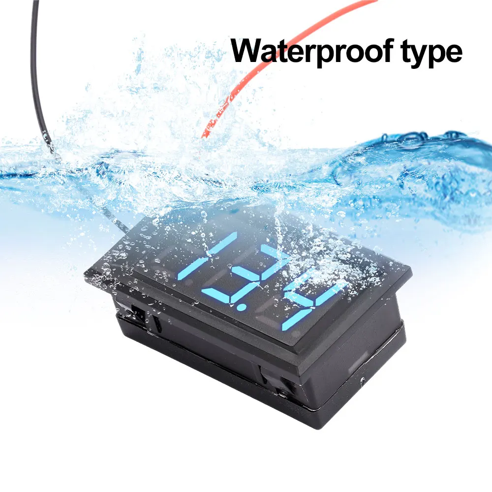 MINI DIGITAL Voltmeter 0.56 ''DC โวลต์มิเตอร์แบบดิจิตอล 4.5V ถึง 30V แรงดันไฟฟ้าสําหรับ 6V 12V 24V รถจักรยานยนต์ไฟฟ้ารถ