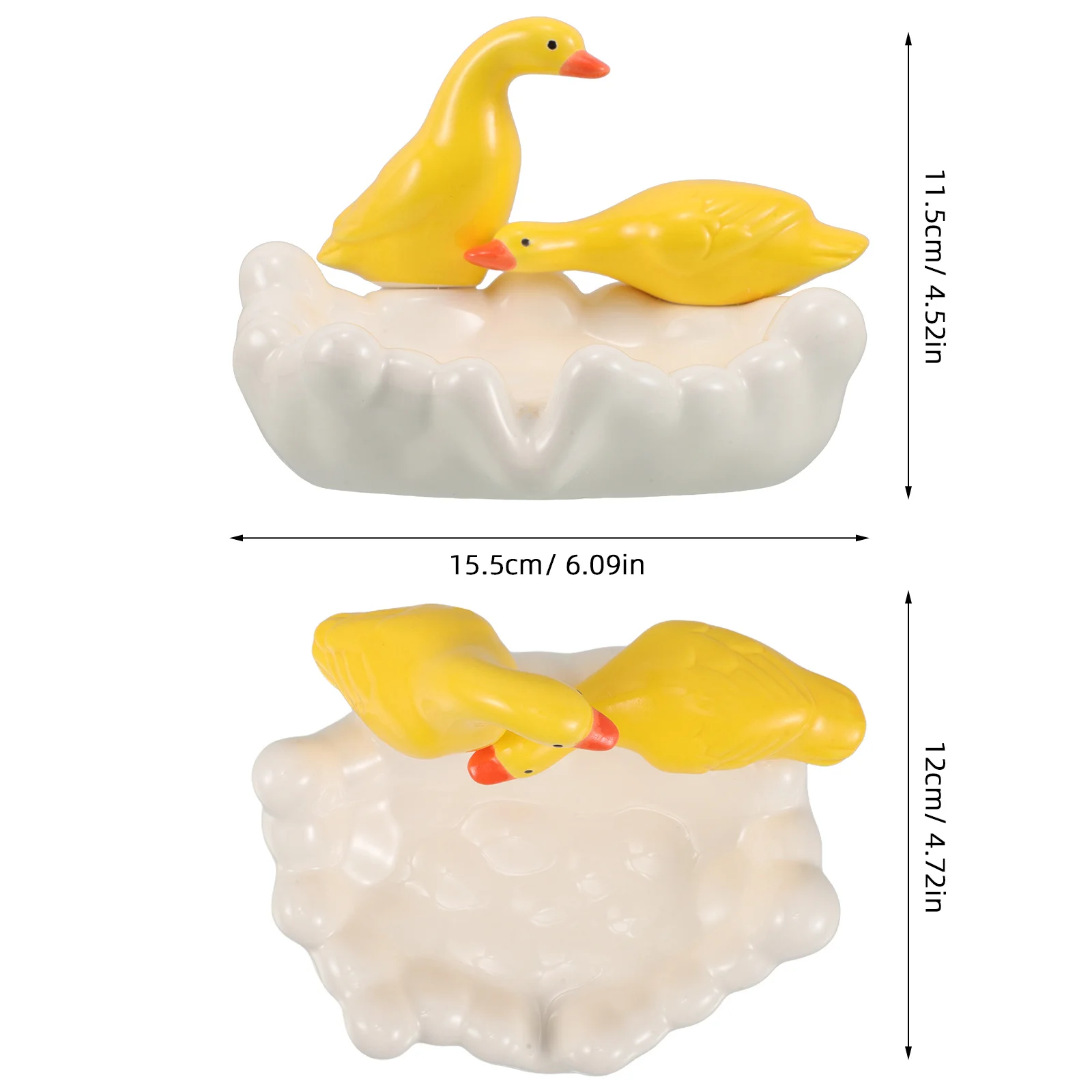 لطيف بطة طبق الصابون السيراميك الذاتي استنزاف صينية الحمام Rv ديكور التخزين المنظم يبقي الصابون جاف يطيل عمر #4