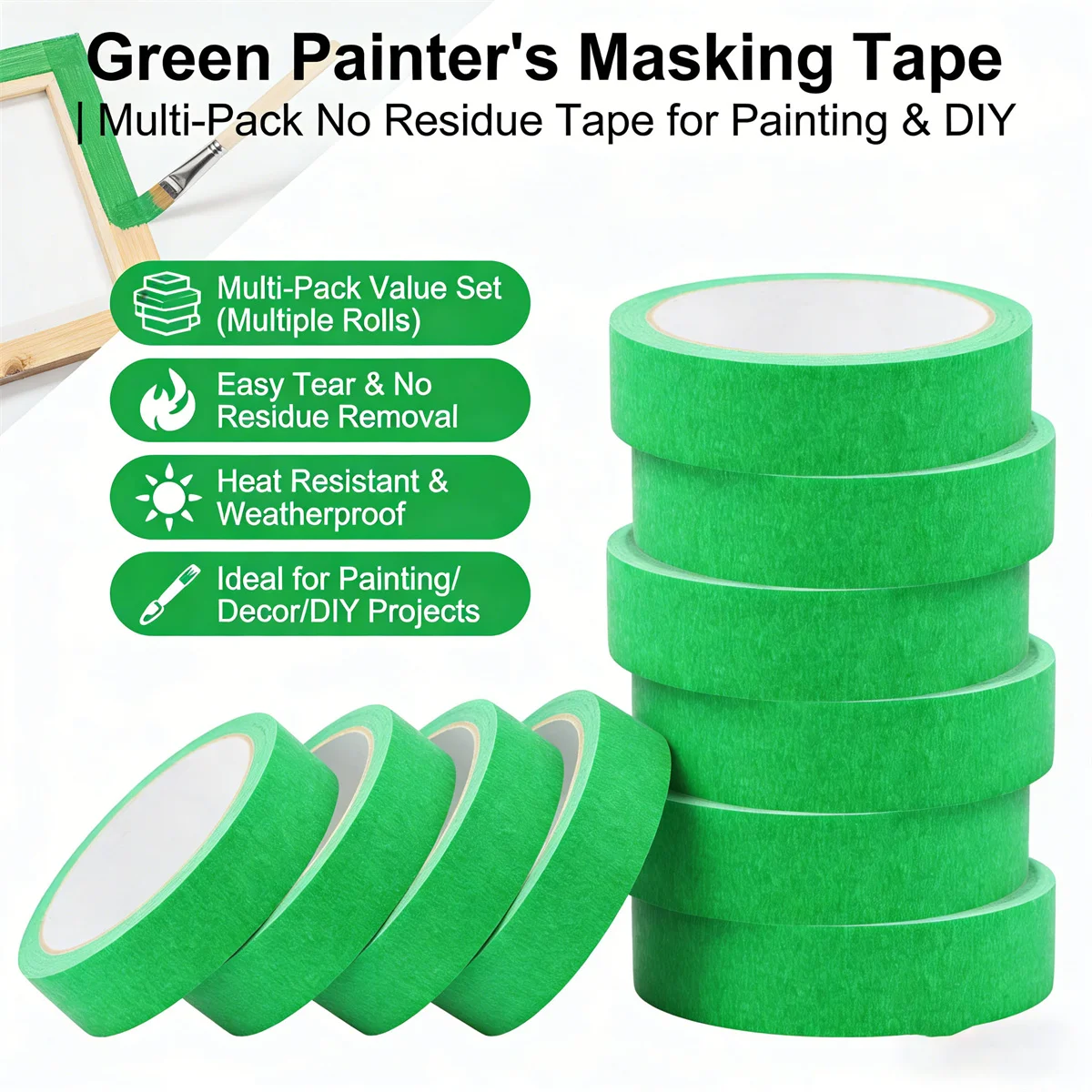 12-rolls-green-painters-tape-20m-no-residue-art-craft-masking-tape-for-diy-crafts-painting-wall-decor-and-car-paint-protection