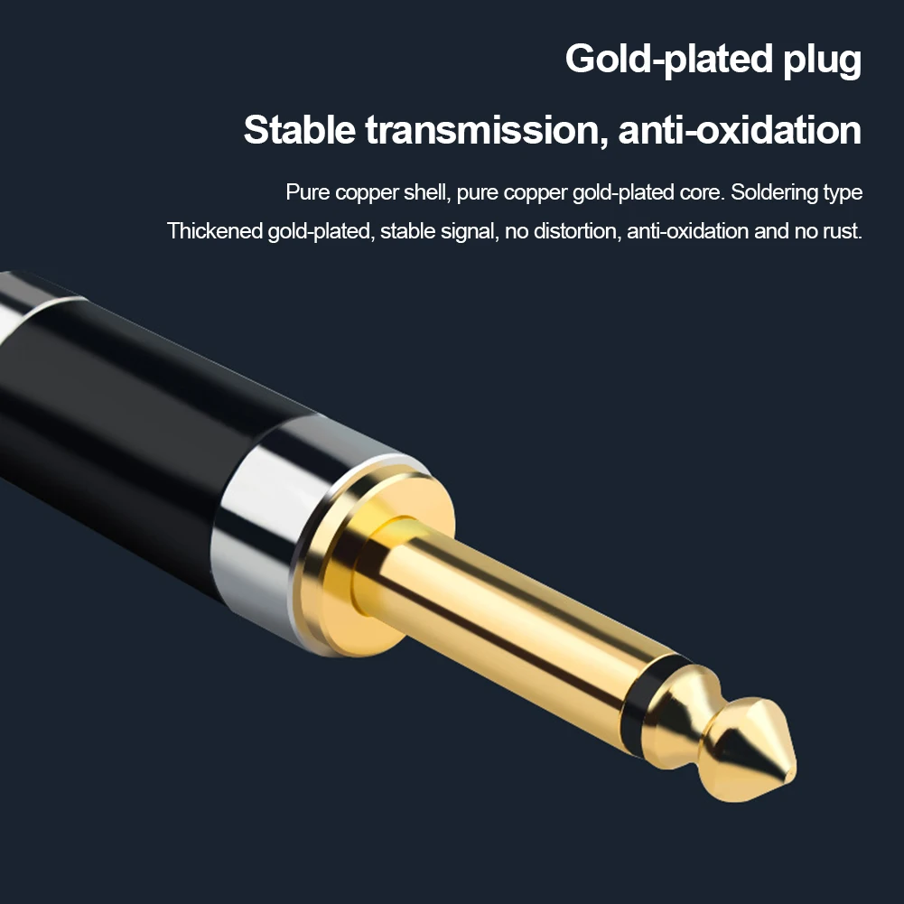 أحادية وصلات صوت مطلية بالذهب 6.35 مللي متر أحادية ذكر جاك لحام موصل مكبر للصوت ميكروفون جاك التوصيل ل الغيتار المتكلم كابل مساعد