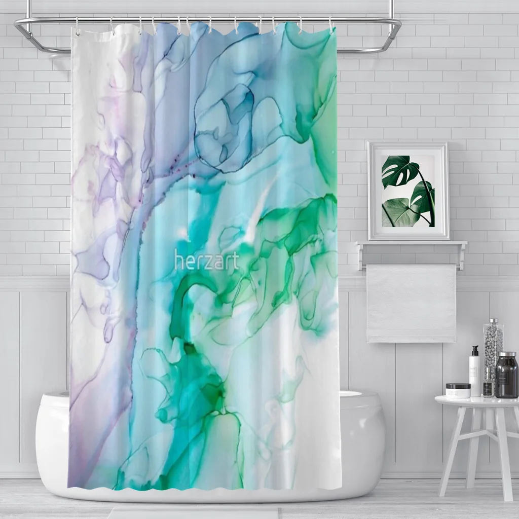 

Light Purple, Blue, and Green Abstract Alcohol Ink Painting Shower Curtain Bathroom Decoration Shower Curtain Birthday Gift