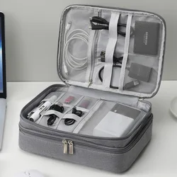 Three Layer Digital Storage Bag Multi-functional Cable Storage Box Portable Waterproof Travel Case for Data Mobile Power Bank