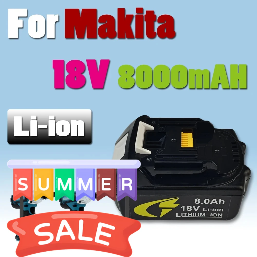 

Для Makita 18 В 8000 мАч аккумулятор BL1830B BL1850B BL1850 BL1840 BL1860 BL1815 Сменная литиевая батарея