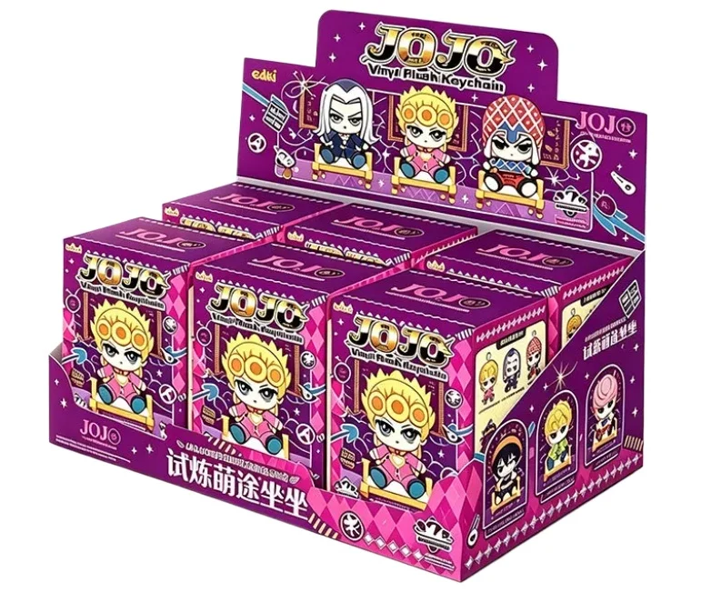 EAKI JoJo's Bizarre Adventure Golden Wind zittende knuffel, verrassingsdoos, 13 cm Chibi-personage, verzamelpop, sleutelhanger, cadeau.