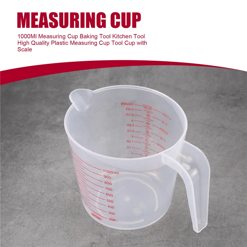 Taza medidora de MAKE-1000Ml, herramienta para hornear, herramienta de cocina, taza medidora de plástico de alta calidad, taza con escala
